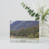 アラスカ、荒野、山、川、ポストカード ポストカード (スタンド正面)