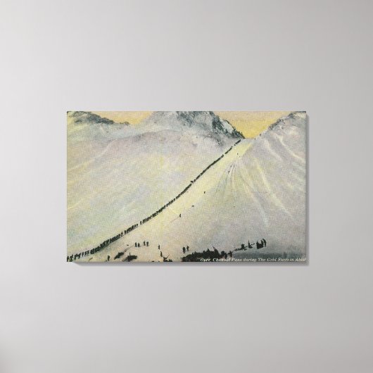 アラスカ、金ゴールドラッシュ時にチコート越し キャンバスプリント (正面)