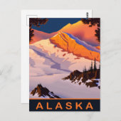 アラスカ、雪で覆われた山々、旅行 ポストカード (正面/裏面)