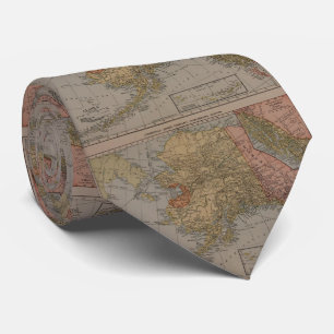 アラスカ(1910年)のヴィンテージの地図 ネクタイ