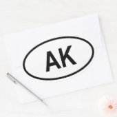 アラスカ「AK」 楕円形シール (封筒)