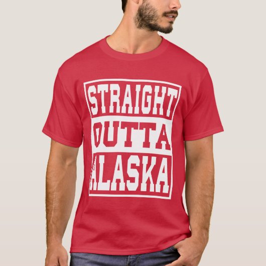 アラスカ Straight outta アラスカ アイデア フレンズ Tシャツ (正面)