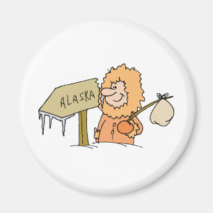 アラスカAKのアラスカのエスキモーのヴィンテージ旅行記念品 マグネット
