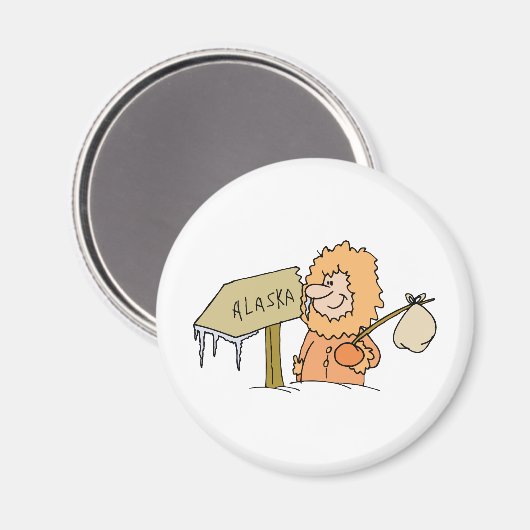 アラスカAKアラスカESKIMOヴィンテージ旅行お土産 マグネット (正面/裏面)