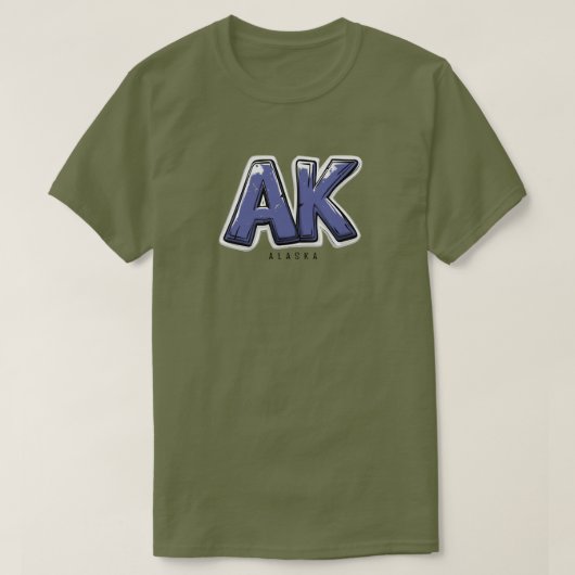 アラスカAK Tシャツ (デザイン正面)