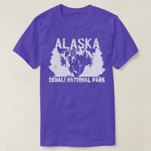 アラスカDenali US国立公園バックパッキングハイキング Tシャツ (デザイン正面)