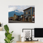 アラスカSkagway町の建物写真 ポスター (ホームオフィス)