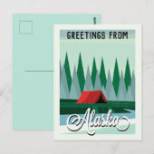 アラスカUSAワイルダネス葉書からの挨拶 ポストカード (正面/裏面)