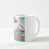 アラスカUSAヴィンテージ旅行ポスター。 コーヒーマグカップ (正面右)