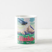 アラスカUSAヴィンテージ旅行ポスター。 コーヒーマグカップ (中央)