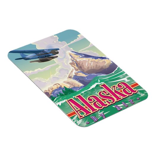アラスカUSAヴィンテージ旅行ポスター。 マグネット (右側)