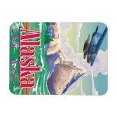 アラスカUSAヴィンテージ旅行ポスター。 マグネット (横)