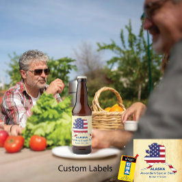 アラスカUSA州モノグラム🍺カスタムカラー ビールラベル