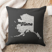 アラスク誇りを持った州ホームマップアウトラインRocky Map AK クッション (ブランケット)