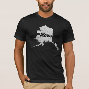 アラスク誇りを持った州ラブマップ概要ロッキーマップAK Tシャツ