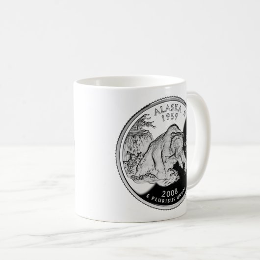 アラスフェイクカ州クォーター素晴らしザランドグリズリー コーヒーマグカップ (正面右)