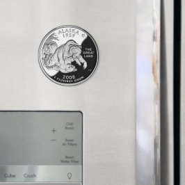 アラスフェイクカ州クォーター素晴らしザランドグリズリー マグネット