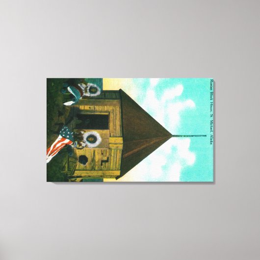 アラスロシアのカ州セント・マイケルにあるBlock House キャンバスプリント (正面)