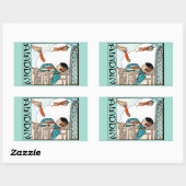 アラディン中国のヴィンテージ魔法ランタン 長方形シール (シート)