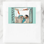 アラディン中国のヴィンテージ魔法ランタン 長方形シール (バッグ)