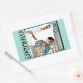 アラディン中国のヴィンテージ魔法ランタン 長方形シール (封筒)