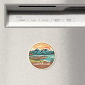 アラトオナレイクジョージアボート魚釣りエンブレム マグネット (インサイチュ (食洗機))