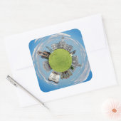 アラド市ルーマニア小さな小さな惑星ランドマーク円弧 スクエアシール (封筒)