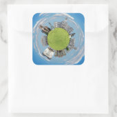 アラド市ルーマニア小さな小さな惑星ランドマーク円弧 スクエアシール (バッグ)