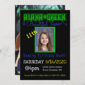 アラナグリーン誕生日招待状 招待状 (正面/裏面)