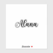 アラナ名 – 手書き書道 シール (シート)