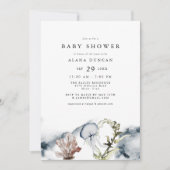 アラナ トロピカル オーシャン コーラル ビーチ ベイビー シャワー 招待状 (正面)