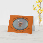 アラネウスオルブウィーバースパイダーハロウィンカード カード (黄色い花)