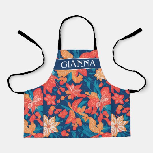 アラバイ幾何パタカラフルーン エプロン (正面)