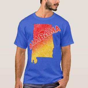アラバカラフルマのマンダラ美術の地図と文字in r tシャツ