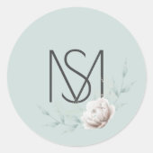 アラバスタエレガントーの水彩牡丹 ラウンドシール (正面)