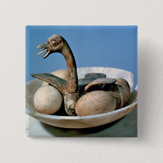 アラバスターの瓶のふたは鳥と飾りました 缶バッジ (正面)