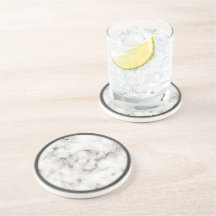 アラバスターオブシディアンペウターリム大理石コースター