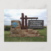 アラバスターカーヴァンズ州パークエントランスサインOK ポストカード (正面)