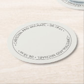 アラバスターシンプル・結婚 ラウンドペーパーコースター (アングル)