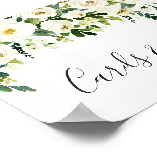 アラバスターフローラウェディングカード&ギフトサイン ポスター (角)