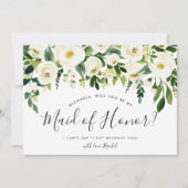 アラバスターフローラビーマイメイド・オブ・オーナー（花嫁付き添い人）カード 招待状 (正面)