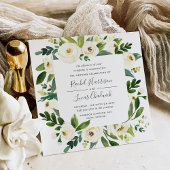 アラバスターフローラフレーム結婚式招待状 |正方形 招待状