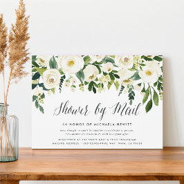 アラバスターフローラブライダルまたはベビーシャワーBy Mail 招待状