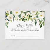 アラバスターフローラベビーシャワーおむつラッフルカード エンクロージャーカード (正面)