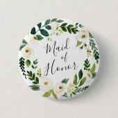 アラバスターフローラリースメイド・オブ・オーナー（花嫁付き添い人） 缶バッジ (正面)