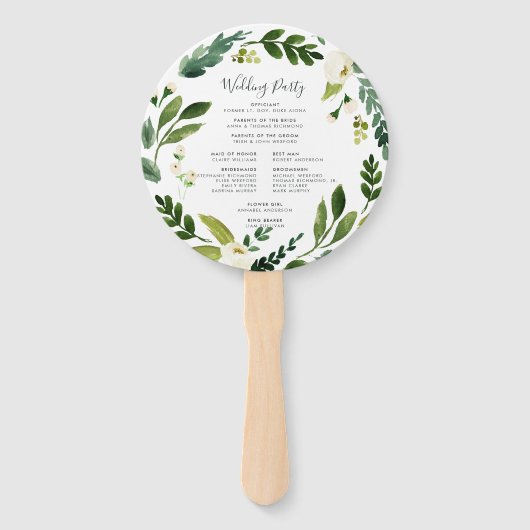 アラバスターフローラリース結婚式 プログラム ハンドファン (裏面)