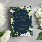 アラバスターフローラ結婚フレーム金ゴールド 箔招待状