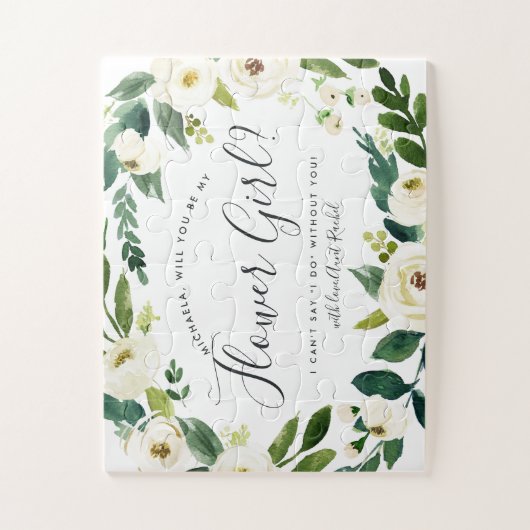 アラバスターフローラ | 私のパーソナライズされた花の女の子 ジグソーパズル (縦)