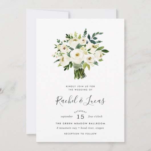 アラバスターブーケ結婚式招待状 招待状 (正面)