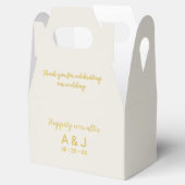 アラバスターホワイト金ゴールドモノグラムの後に幸せに フェイバーボックス (オープン)